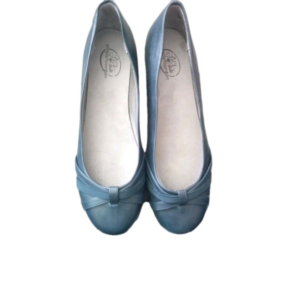 Women's Life Stride Sz 9.5W Abigail Shoes Flats Navy Blue Comfort EUC